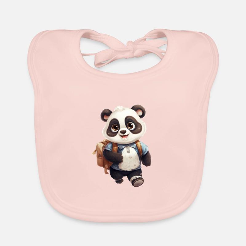 Panda Moritz - Bavoir bio Bébé - rose