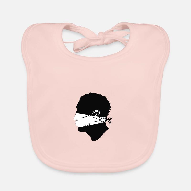Le Corse masqué - Bavoir bio Bébé - rose