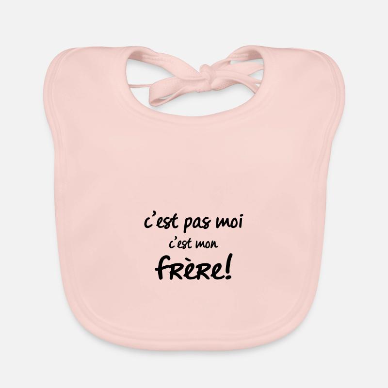 c'est pas moi c mon frère - Bavoir bio Bébé - rose
