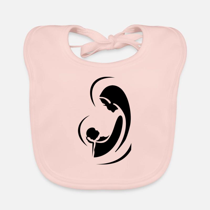 vierge n 01 - Bavoir bio Bébé - rose