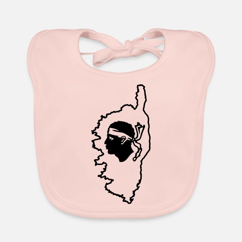 Corsica card and Moor's head Organic Baby Bibs