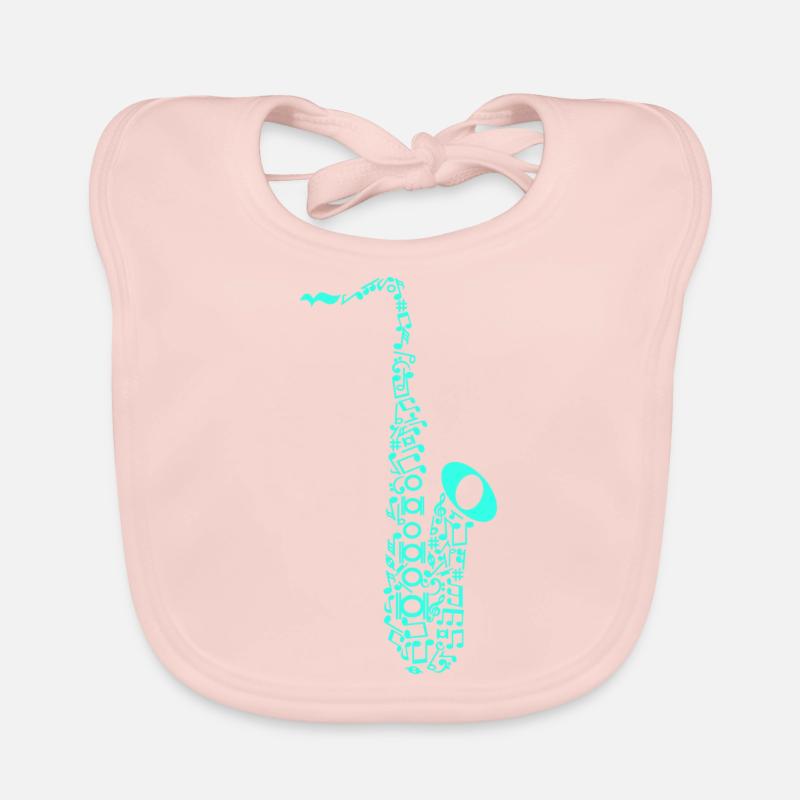 Saxophone saxophone composé de notes cadeaux Bavoir bio Bébé