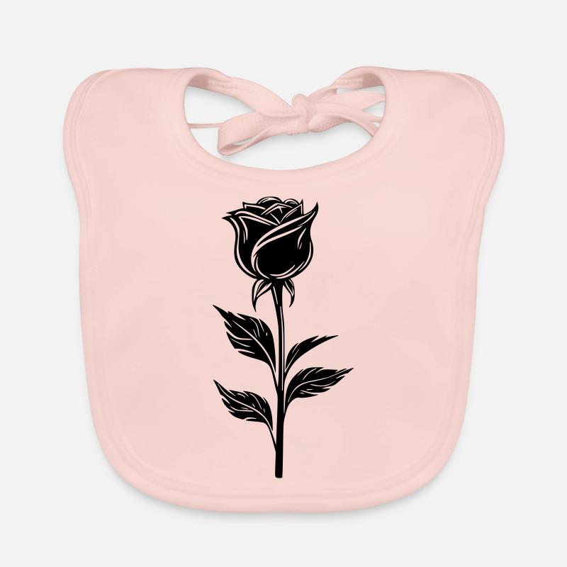 Schlichtes Rosendesign Baby Bio-Lätzchen