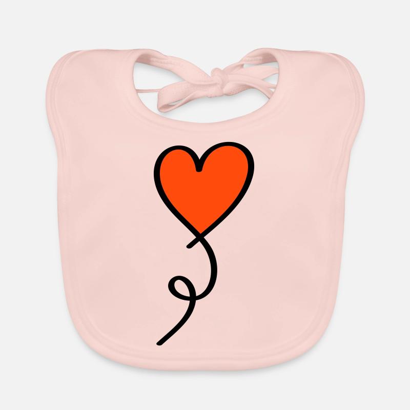Heart on a thread two-tone Organic Baby Bibs