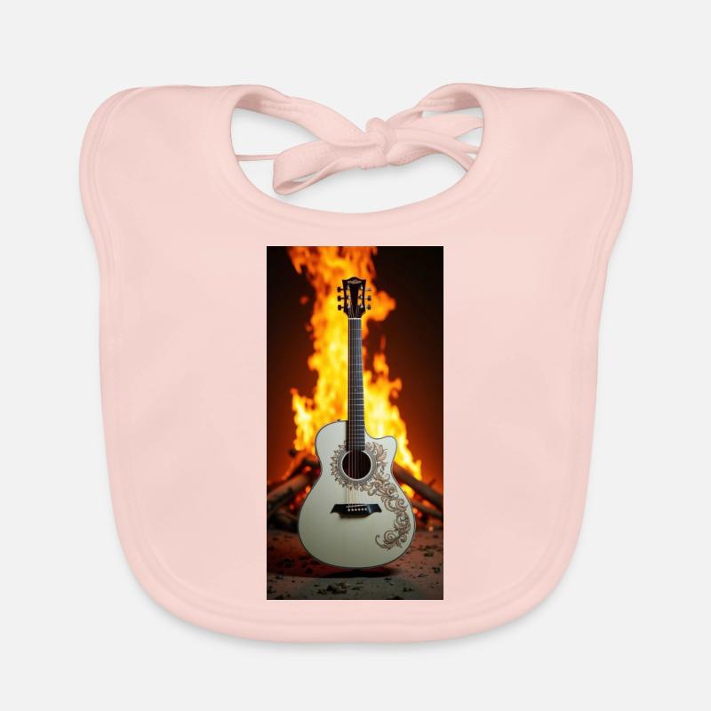 Guitare devant le feu Bavoir bio Bébé