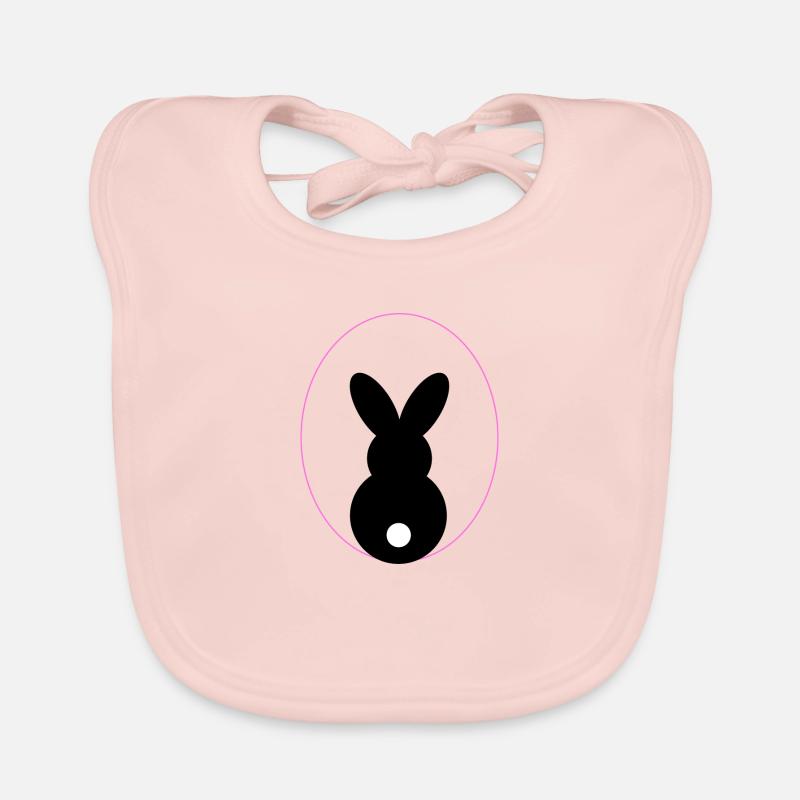 Bunny in Egg Light Shadow Organic Baby Bibs