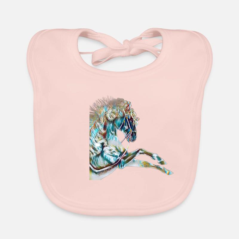 Dessin de cheval coloré | Cadeau Bavoir bio Bébé