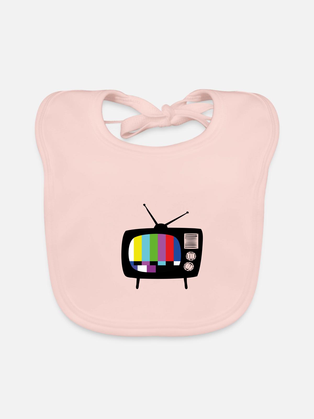 Fernseher - Baby Bio-Lätzchen - Rose - Vorne