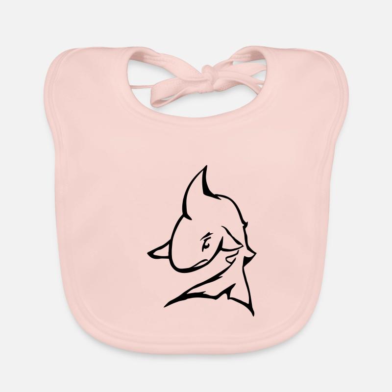 line drawing shark Organic Baby Bibs
