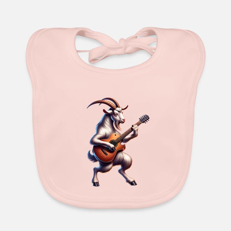 Coole Ziege Spielt E-Gitarre Band Design Baby Bio-Lätzchen