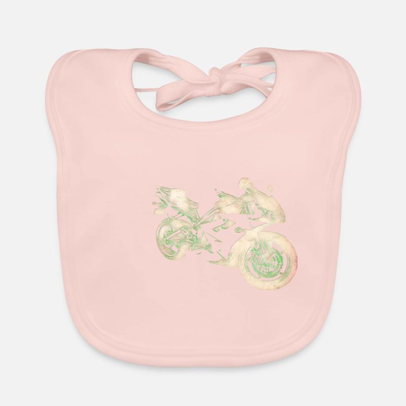 Green Motorcycle Gift Organic Baby Bibs
