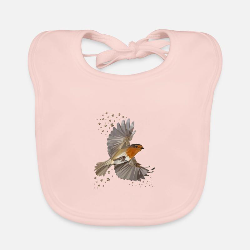 Rotkehlchen in Polygon-Art Baby Bio-Lätzchen