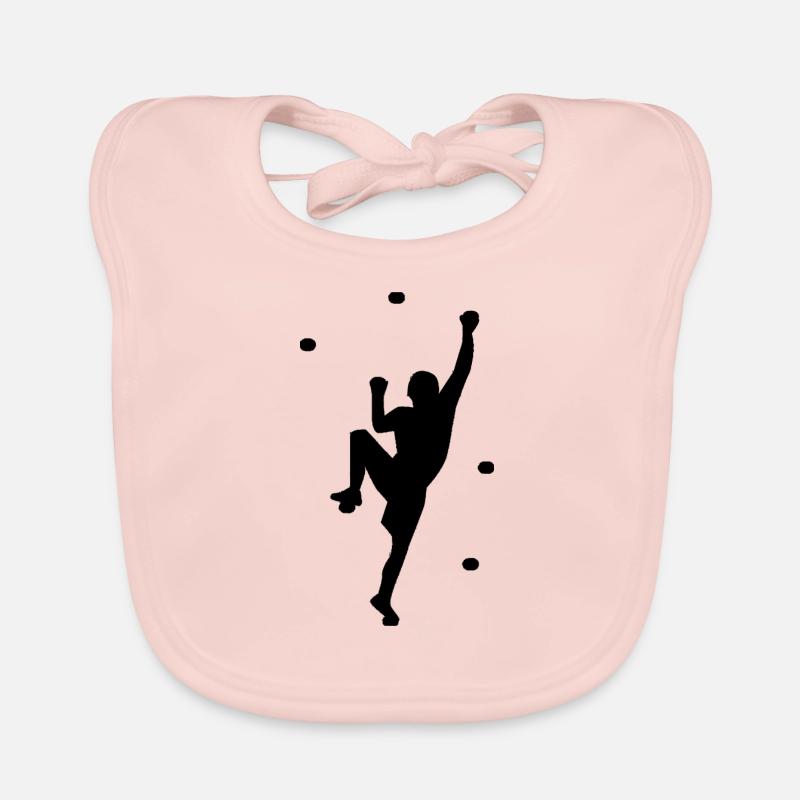 Climbing Climber Climber Tshirt Organic Baby Bibs