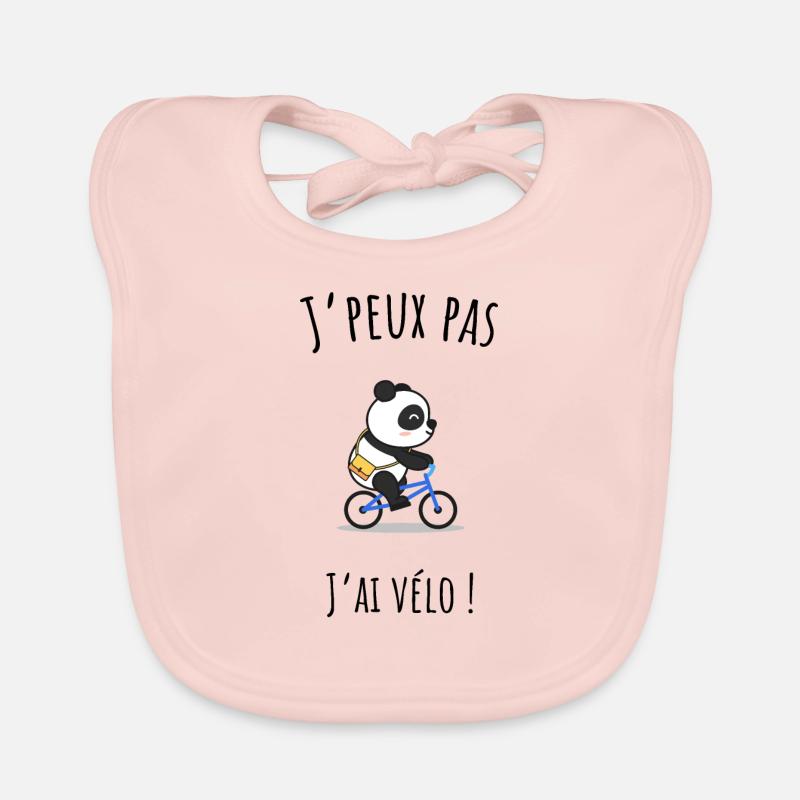 J'peux pas j'ai vélo, panda Bavoir bio Bébé