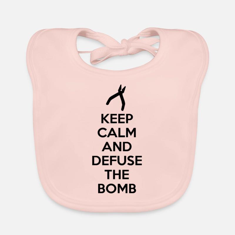 Keep Calm and Defuse Bomb - Bavoir bio Bébé - rose