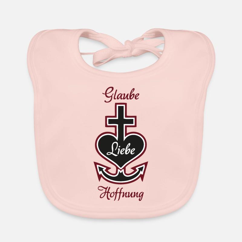 Glaube Liebe Hoffnung - Baby Bio-Lätzchen - Rose