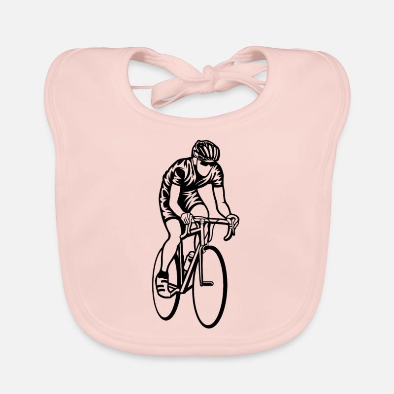 Course / Vélo de course 01_schwarz - Bavoir bio Bébé - rose