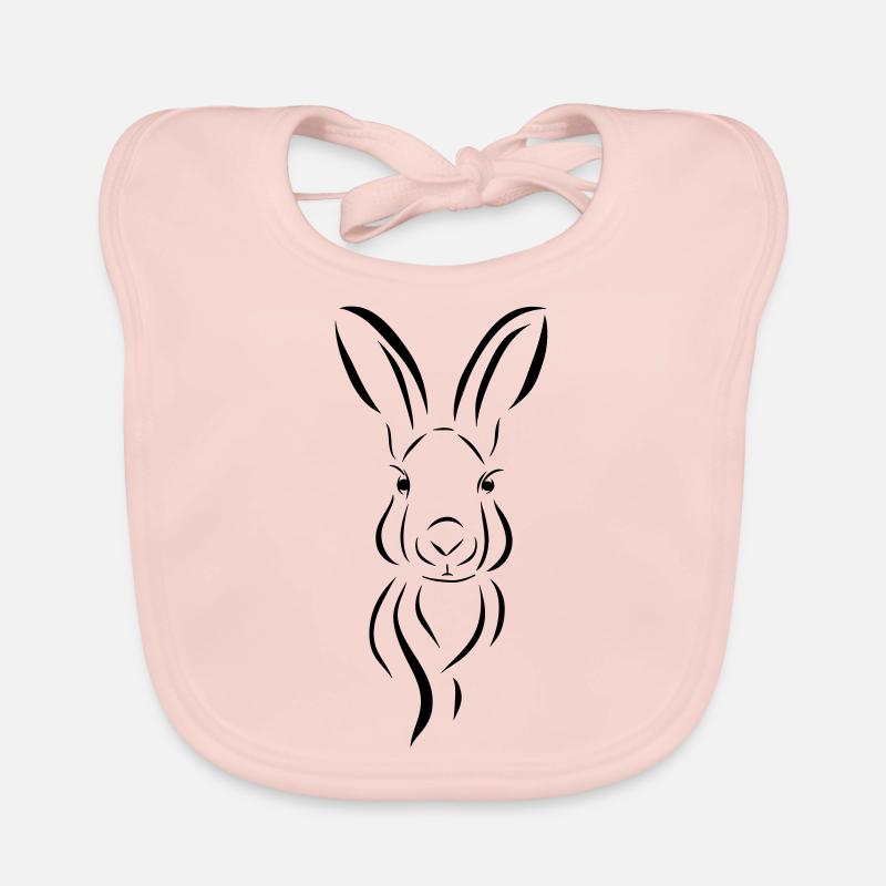Bunny head Illustrartion Hare spoon Organic Baby Bibs