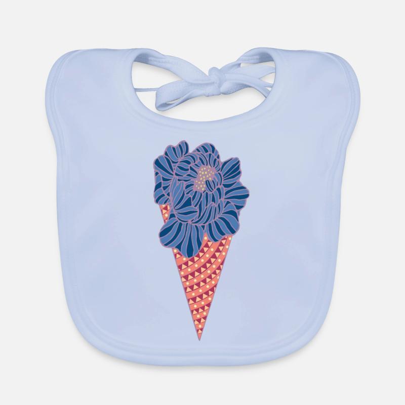 glace avec fleur Bavoir bio Bébé