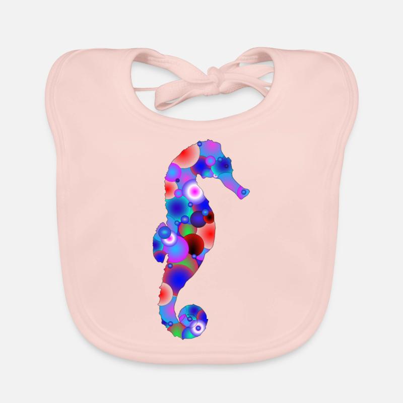 Hippocampe Multicolor Bavoir bio Bébé