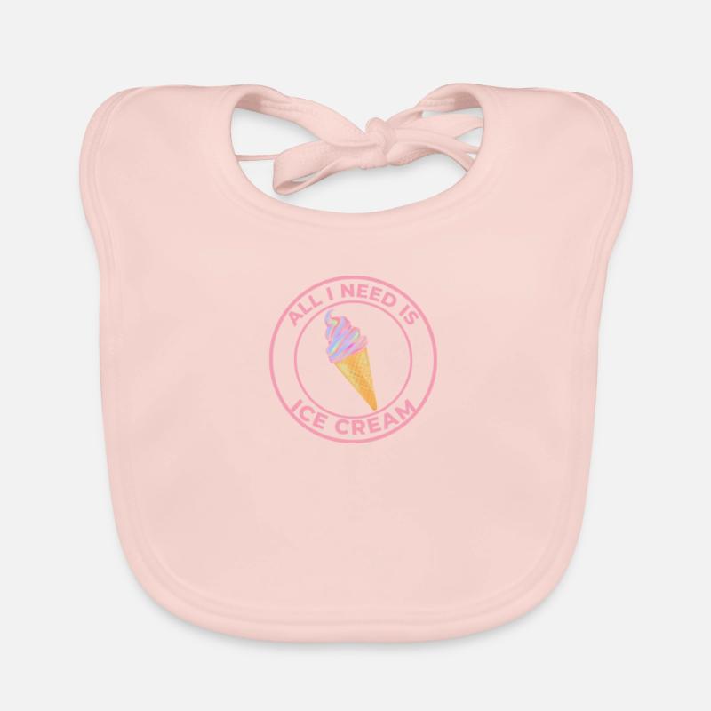 TOUT CE DONT J’AI BESOIN, C’EST DE CRÈME GLACÉE Bavoir bio Bébé