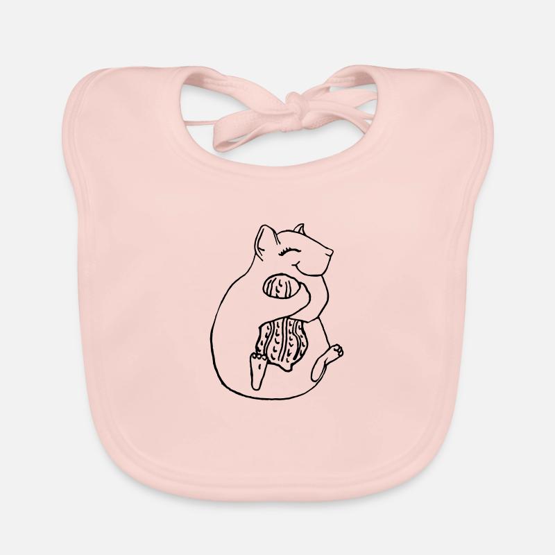 Art Deco Space Squirrel - Organic Baby Bibs - rose