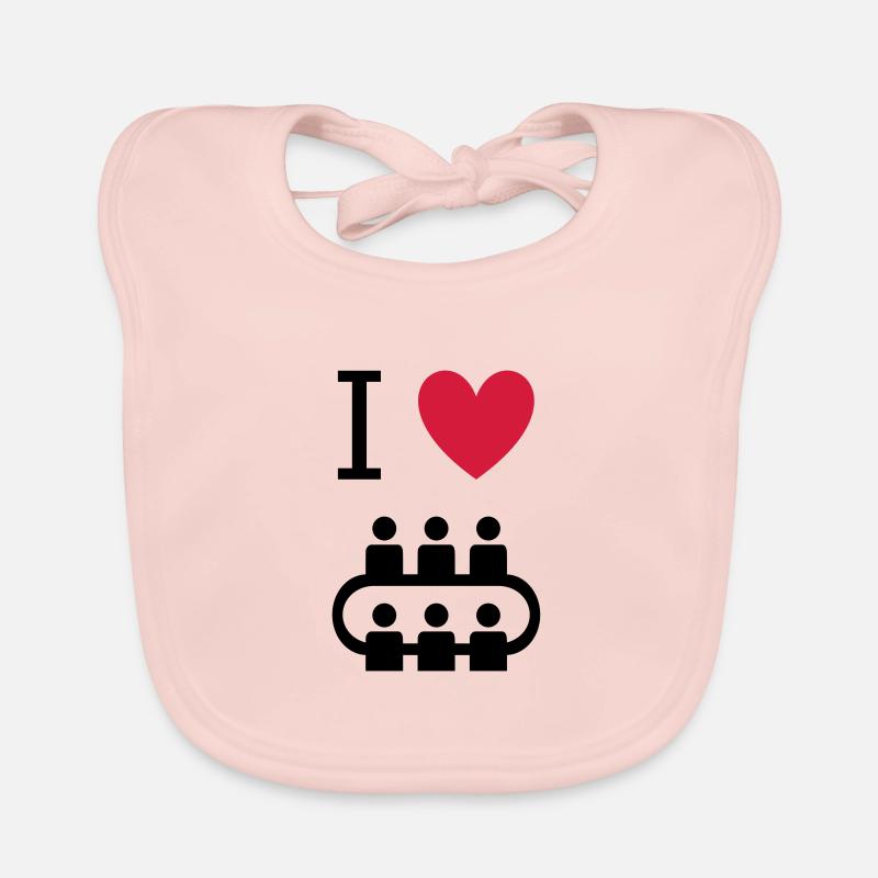 ★ Couleurs de conception modifiables ★ J'aime les réunions Bavoir bio Bébé