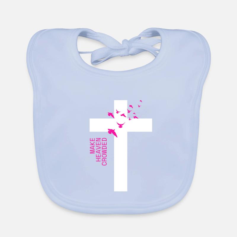 Croix blanche « Make Heaven Crowded » Design Bavoir bio Bébé