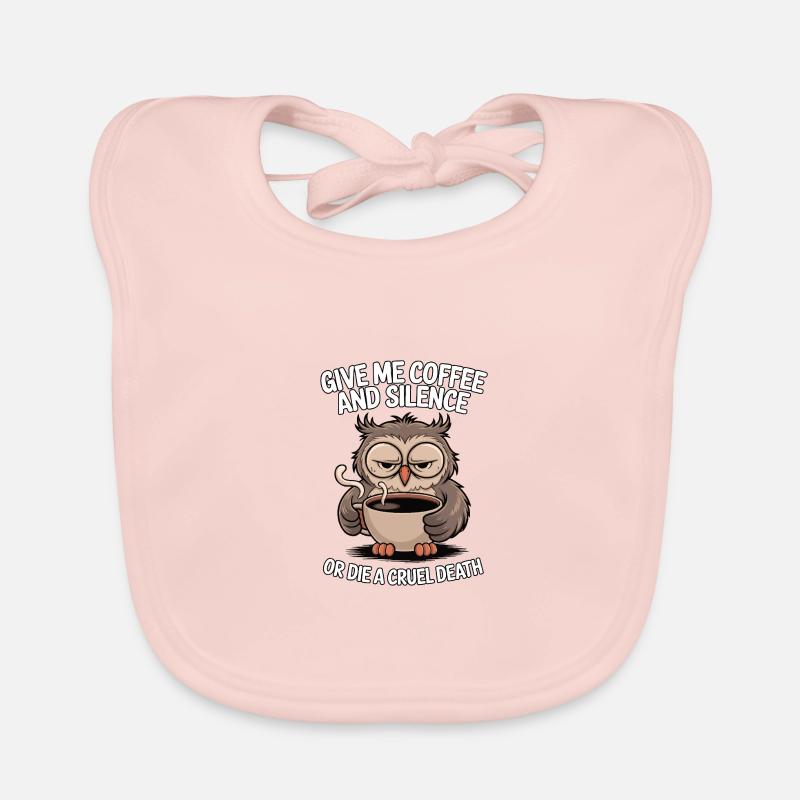 Kaffee Eule - geb mir Kaffee und Stille oder stirb Baby Bio-Lätzchen