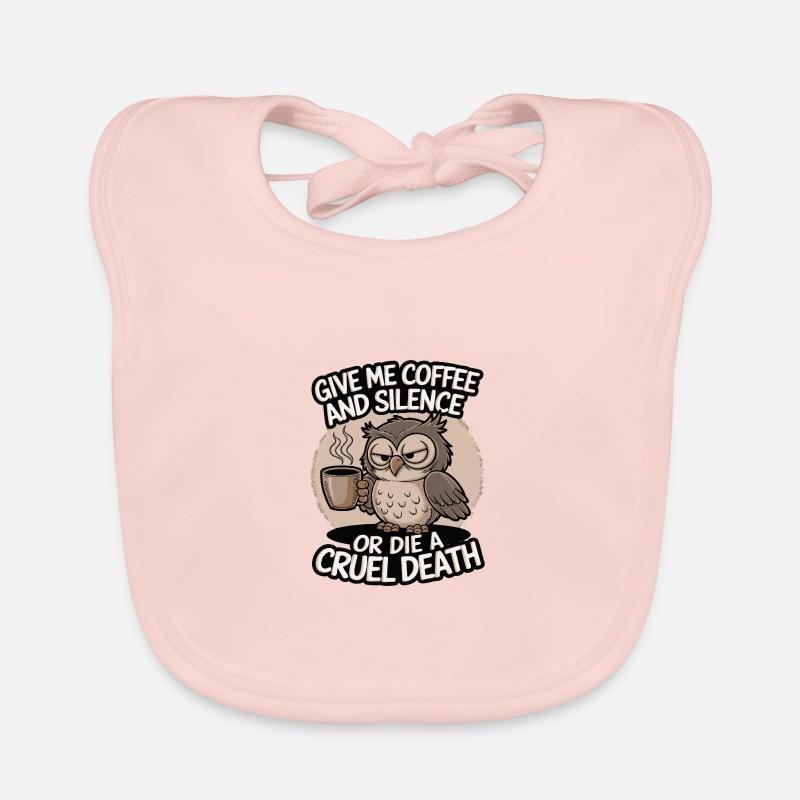 Kaffee Eule - geb mir Kaffee und Stille oder stirb Baby Bio-Lätzchen