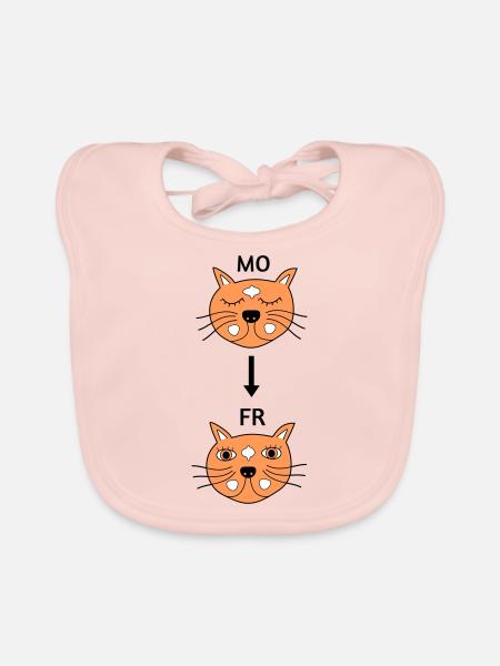 Monday to Friday - Organic Baby Bibs - rose - Front