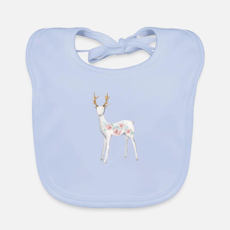 Cerf de fleurs Bavoir bio Bébé