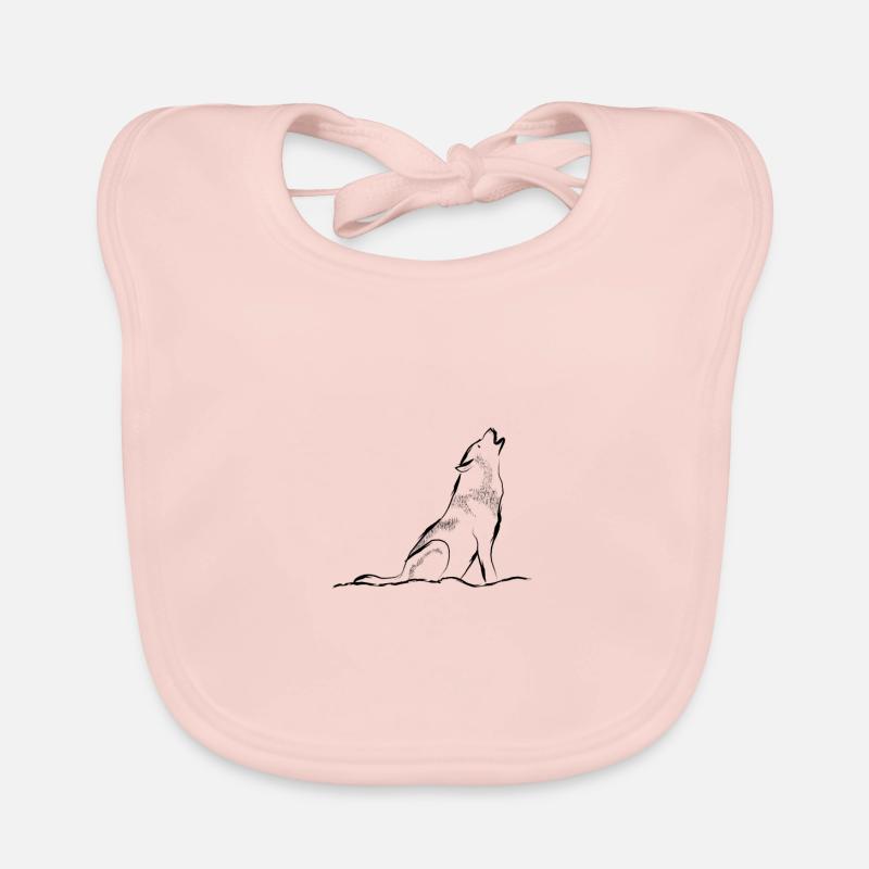 Heulender Wolf Baby Bio-Lätzchen