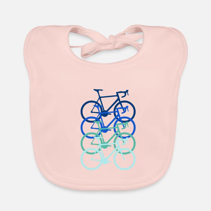 Racing bikes in blue. gift Organic Baby Bibs