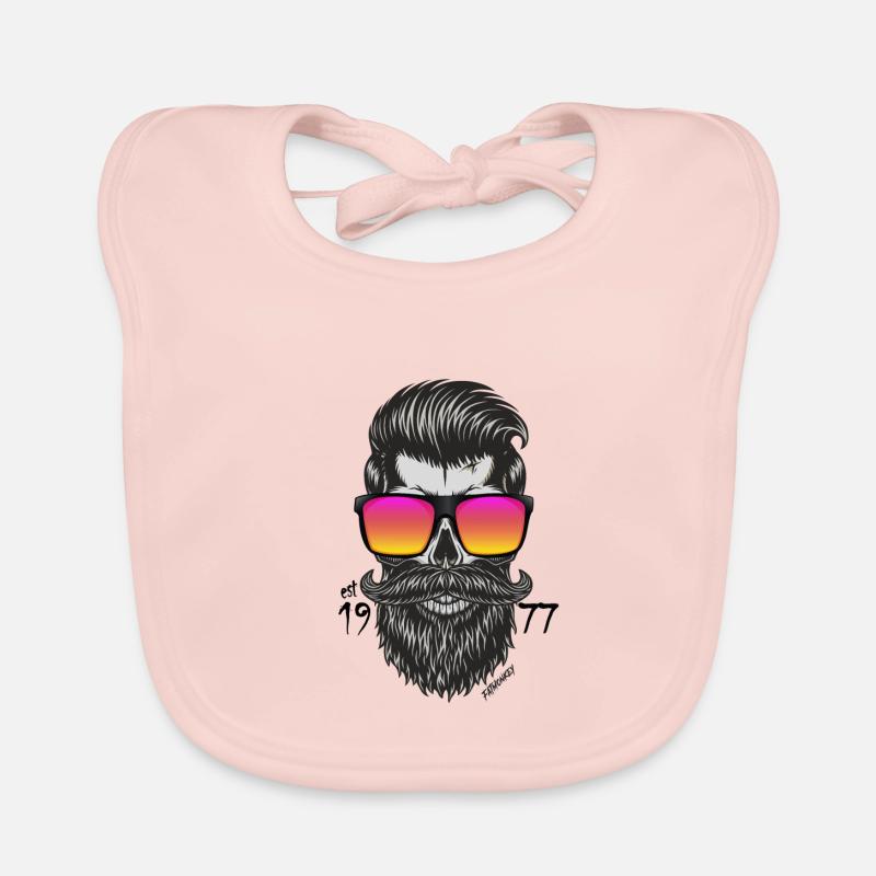 FatMonkey Designs Barber mit Brille est 1977 Baby Bio-Lätzchen