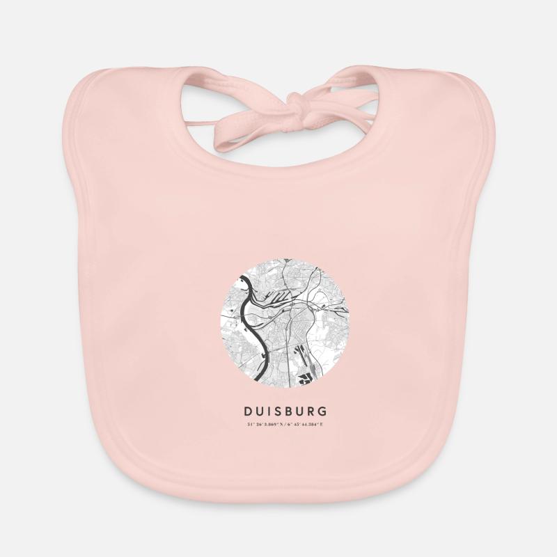 Duisburg NRW map city map city map map Organic Baby Bibs