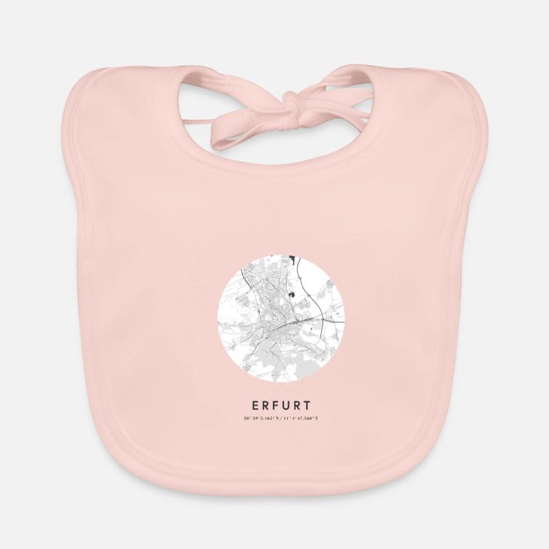 Erfurt Thuringia map city map city map map Organic Baby Bibs