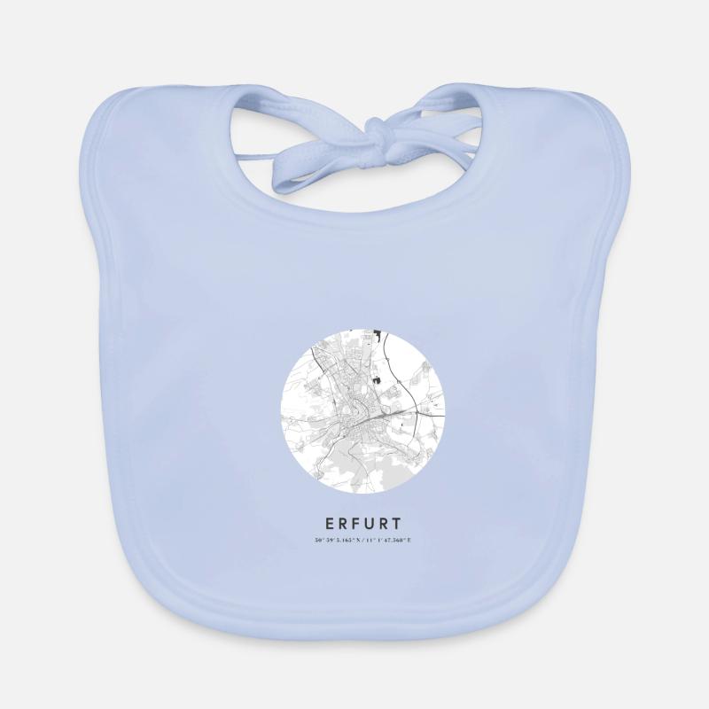 Erfurt Thuringia map city map city map map Organic Baby Bibs