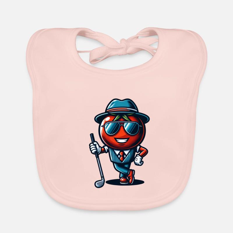 Drôle de tomate de golf dans un costume cool avec Bavoir bio Bébé