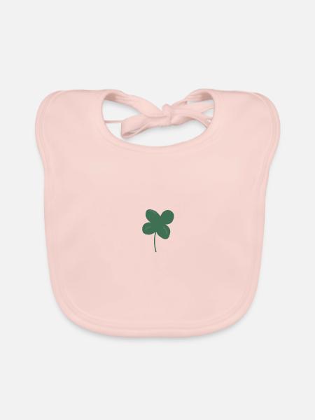 Trèfle porte-bonheur - Bavoir bio Bébé - rose