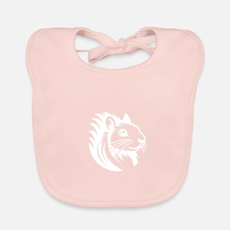 Black White Squirrel Nuts Animal Lover Organic Baby Bibs