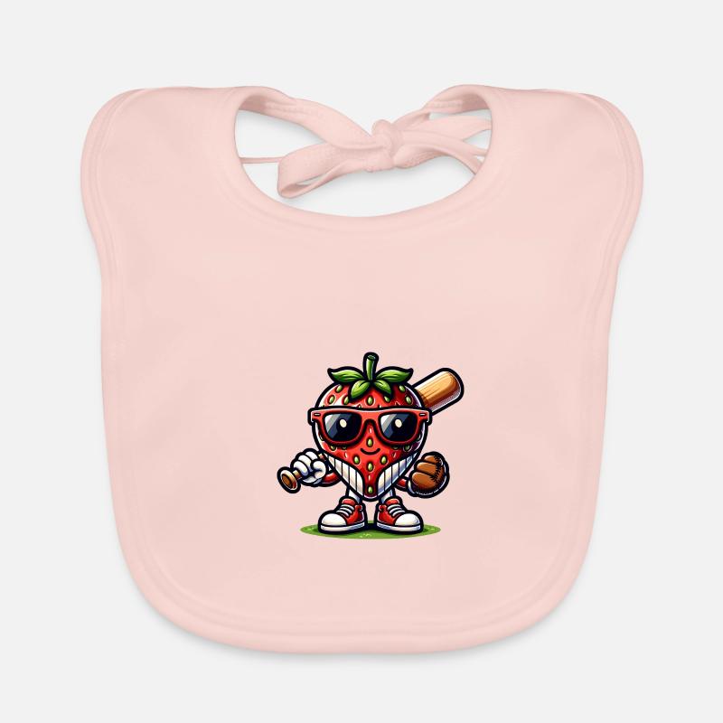 Aventure de baseball cool à la fraise Bavoir bio Bébé