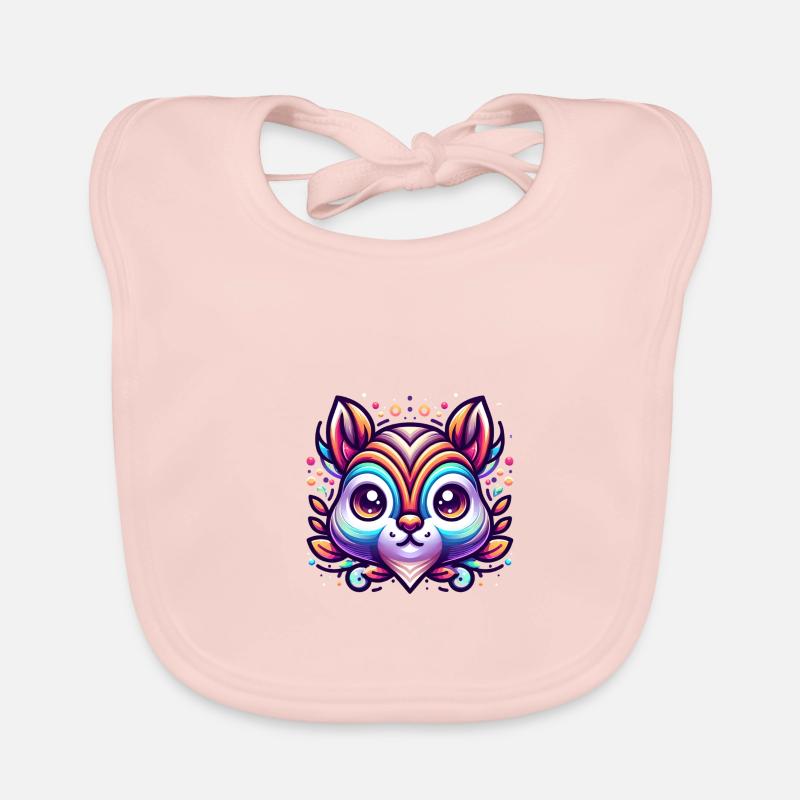 Buntes Eichhörnchen Nüsse Tierliebhaber Baby Bio-Lätzchen