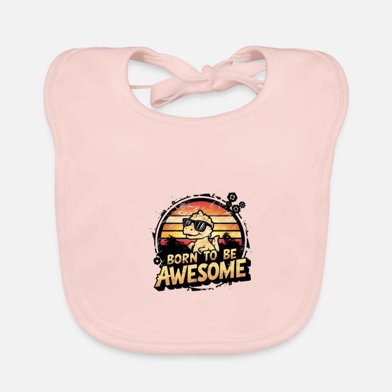 Retro Kinder Dinosaurier Dino Baby Bio-Lätzchen