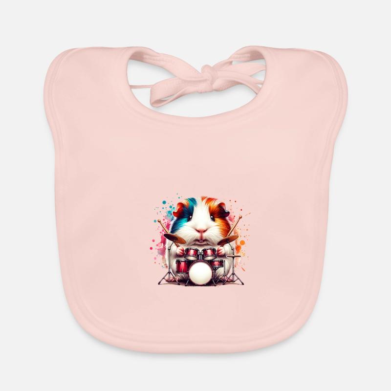 Cool Drummer Cochon d’Inde Batteur Bavoir bio Bébé