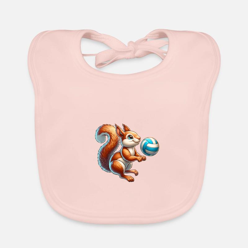 Volleyball Player Squirrel Nuts Organic Baby Bibs