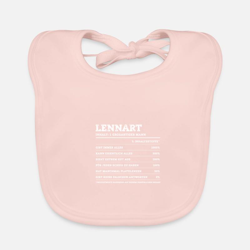 Lennart Great Man First Name Organic Baby Bibs