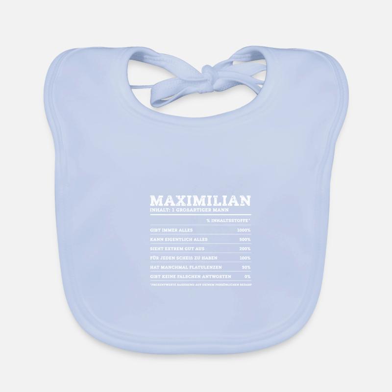 Maximilian Great Man First Name Organic Baby Bibs