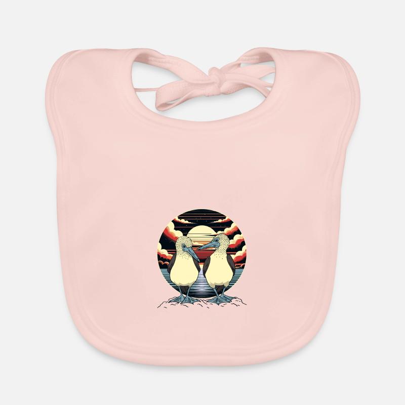 Blue-footed boobies couple Organic Baby Bibs