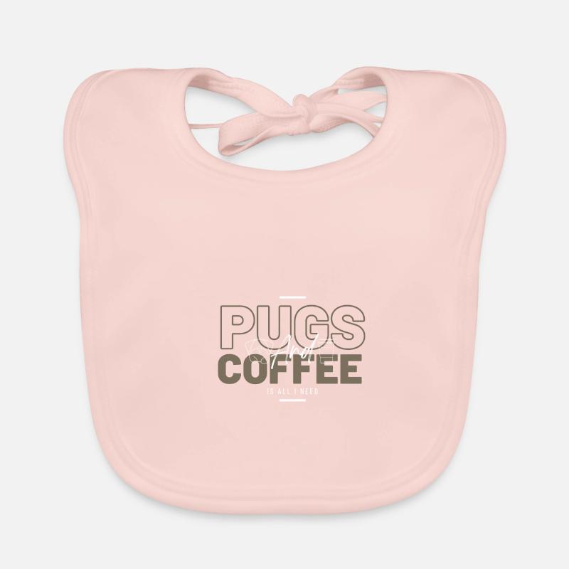 Carlins élégants et conception de polices de café Bavoir bio Bébé